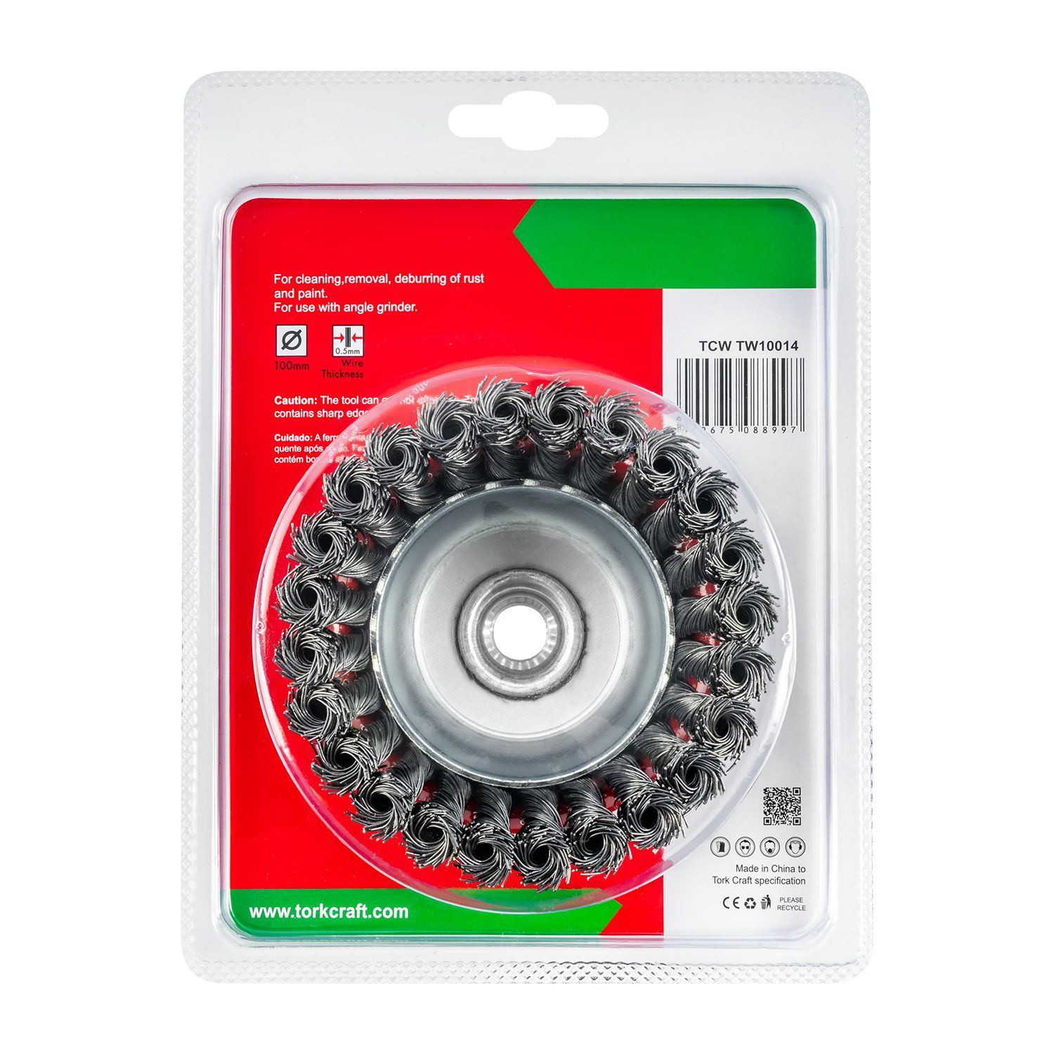 Wire Cup Brush Twisted 100mmxm14 Blister